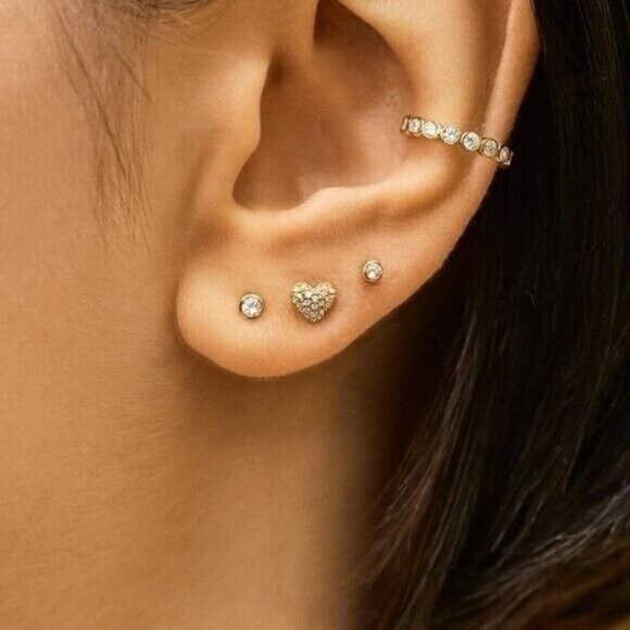 Heart Stud Earrings Adorable dainty earrings for Valentines Mother's Day Gift - Picture 4 of 9